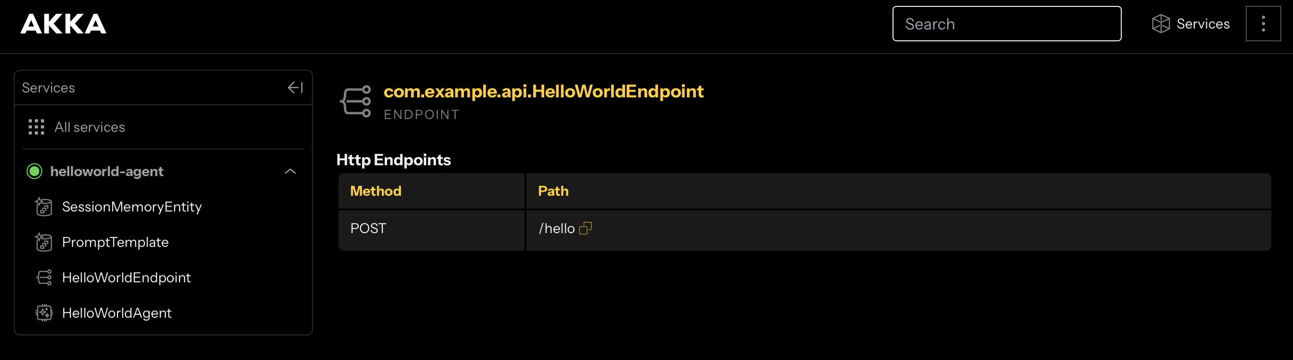 hello world local console
