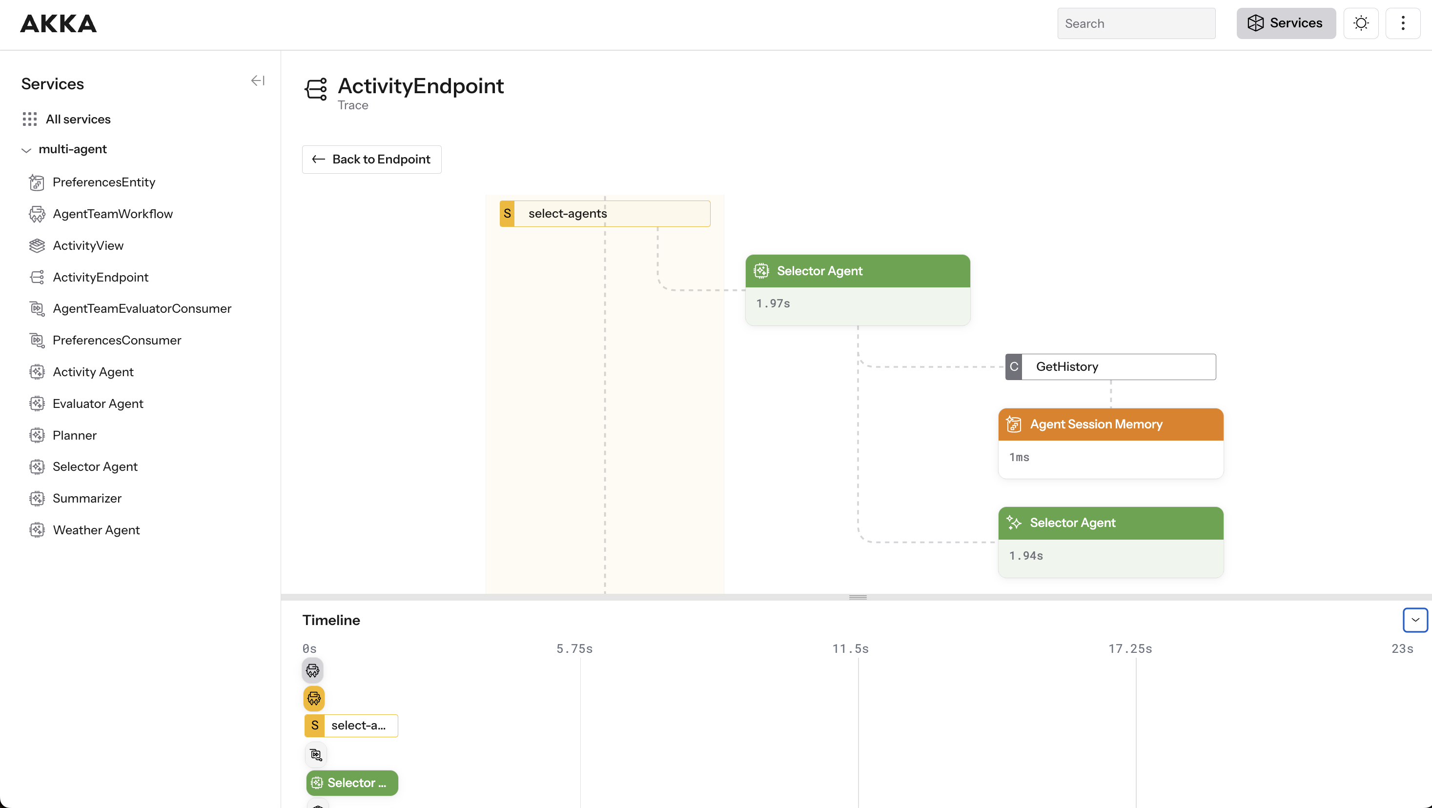 Flow view for the Multi agent